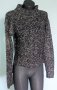 Памучен меланжен пуловер тип туника с поло яка "Vero Moda" ®, снимка 1 - Блузи с дълъг ръкав и пуловери - 26696634