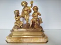 БРОНЗОВА СКУЛПТУРА 19-ВЕК Франция ДЕЦА МУЗИКАНТИ ВЪВ ПОЗЛАТА , снимка 5