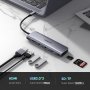 UGREEN USB C Hub 6 в 1 USB-C към 4K HDMI, 3 USB 3.0, SD/TF четец на карти , снимка 2