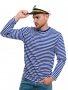 Нов мъжки моряшки комплект: моряшка блуза с дълъг ръкав и капитанска шапка, снимка 5