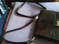 Тъмнокафява чанта естествена кожа за през рамо като командирска 250х195х60мм, снимка 7
