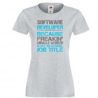 Дамска тениска Software Developer Job, снимка 2 - Тениски - 33158917