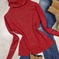 Поло със сребристи нишки , снимка 4 - Блузи с дълъг ръкав и пуловери - 43275358