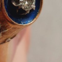 Златен 18к пръстен с Брилянт 0.15 карата, снимка 10 - Пръстени - 43030710