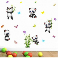 5 сладки панди панда детски самозалепващ стикер лепенка за стена мебел детска стая, снимка 1 - Други - 36460997