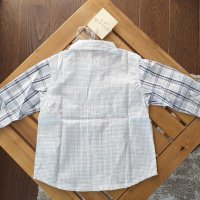 Комплект риза с дълъг ръкав и дънков гащеризон с подплата Grain De Ble, снимка 8 - Комплекти за бебе - 43447741