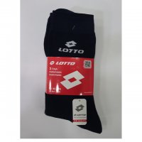 Lotto 35-38,39-42,43-46 италиански унисекс черни,бели плътни памучни чорапи до прасците Лотто, снимка 3 - Мъжки чорапи - 38786474