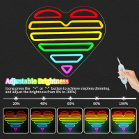 DWOOKE LED Неонов знак Rainbow Heart, снимка 5 - Други - 44897773