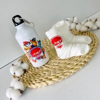 Комплект Супер Наско ! ❤️ Персонализирана бутилка + чорапки, снимка 1 - Подаръци за рожден ден - 43936760