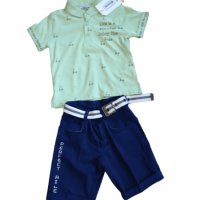 Комплект за момче от две части в зелено и тъмносиньо, снимка 2 - Детски комплекти - 37789211