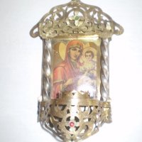 Антикварно руско домашно кандило с иконостас, снимка 1 - Антикварни и старинни предмети - 37190701