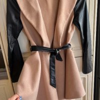 Палто с кожени ръкави, снимка 8 - Палта, манта - 43474839