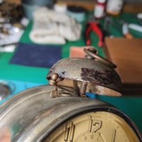 Немски Механичен Часовник Будилник Хамбург Американ , снимка 5 - Антикварни и старинни предмети - 37113103
