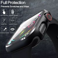 Кейс + Стъклен Протектор за Apple Watch 7 6 5 SE 40 41 44 45mm 3D 5D, снимка 9 - Аксесоари за Apple - 35406990