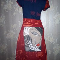 Lulu H Paris- S/ M - Лятна цветна рокля 35% памук, 65% вискоза, снимка 10 - Рокли - 33375558