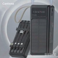 Соларно зарядно за телефон, Power Bank, 4 кабела, 20000mAh, LED фенерче, microUSB, USB tаpe C..., снимка 3 - Външни батерии - 43123176