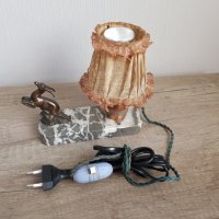 Стара малка нощна лампа мрамор и бронз, снимка 8 - Антикварни и старинни предмети - 33261848