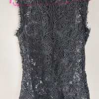 Официална черна дантелена блуза , снимка 1 - Блузи с дълъг ръкав и пуловери - 43435994