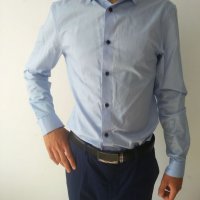 Мъжка риза светло син цвят, снимка 1 - Ризи - 26253587