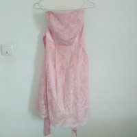 Розова рокля с тюл и дантела, снимка 1 - Рокли - 26708506