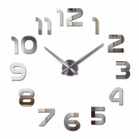 3D стенен часовник със залепващи арабски цифри