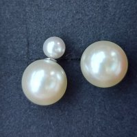 Обеци с перли - топки, снимка 1 - Обеци - 33375481