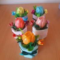 Кашпа с цвете от сапун, снимка 1 - Ръчно изработени сувенири - 37404009