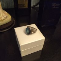  Майсторска изработка сребърен пръстен с кралски седеф 