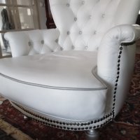 Бяло кресло естествена кожа, снимка 3 - Дивани и мека мебел - 40316518