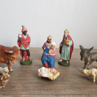 Стари фигури от сцена на Рождество Христово, снимка 2 - Колекции - 44911230