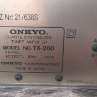 Onkyo TX-200

 перфектно състояние, снимка 3 - Ресийвъри, усилватели, смесителни пултове - 44867477