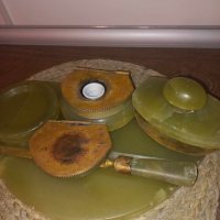 Мастилница от Зелен Оникс и Бронз, снимка 6 - Антикварни и старинни предмети - 44009817