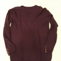 Тъмно лилава фино плетиво блуза по врата с дълъг ръкав, много приятна и мека материя, снимка 8 - Блузи с дълъг ръкав и пуловери - 37455773