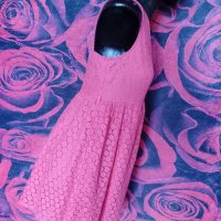 Прасковен цвят къса разкроена рокля за прикриване на проблемна талия / бременни М, снимка 3 - Рокли - 37459582