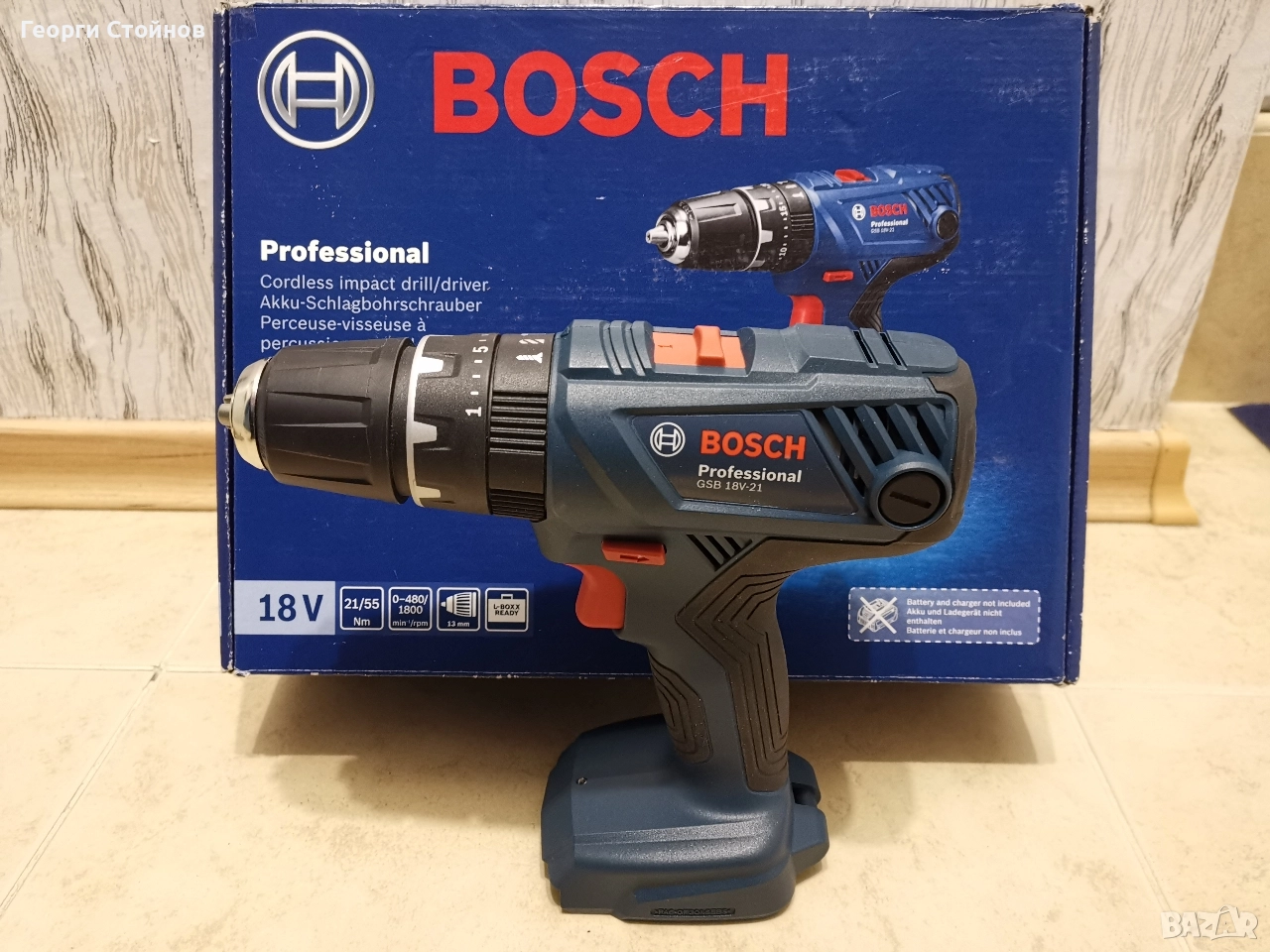 Винтоверт ударно-пробивен Bosch GSR 180-LI PROFESSIONAL , снимка 1