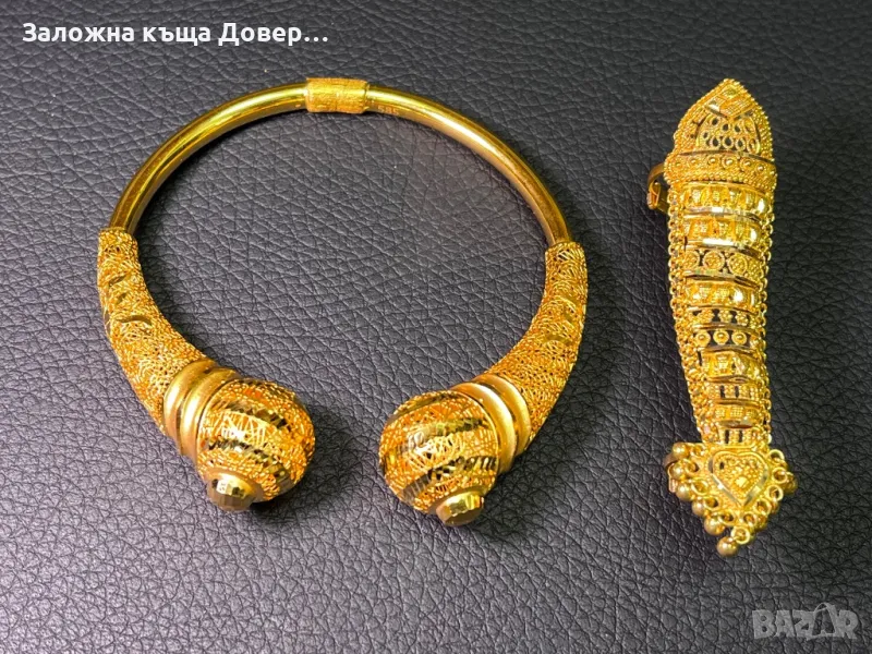 Златна гривна белезник grivna zlaten 14 k 585 gold, снимка 1