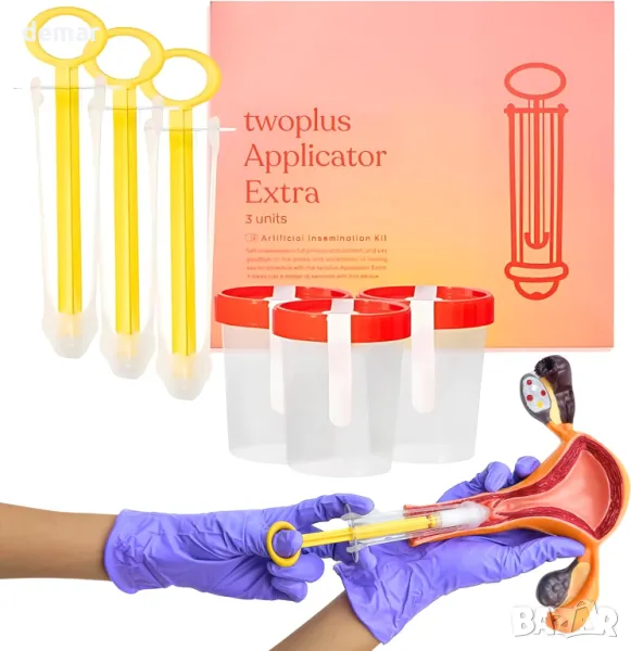 Комплект за домашна инсеминация Twoplus Premium за жени и семейства, за жени над 30 години, 3 броя, снимка 1