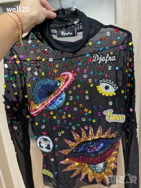 Прозрачна блуза-поло Djofra, снимка 1