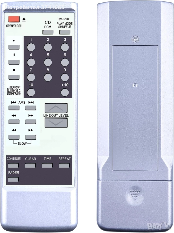 Дистанционно за CD player SONY RM-990, снимка 1