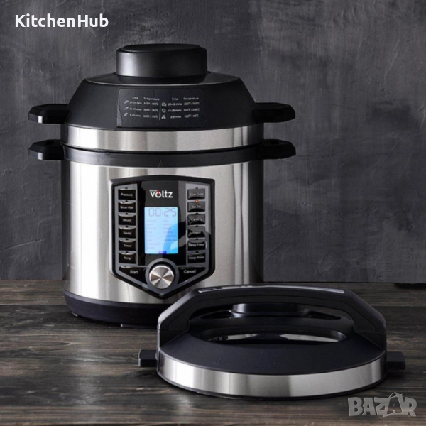 Мултикукър под налягане и Фритюрник Air Fryer 2в1, 6L, 44 функции, 12 програми, снимка 1