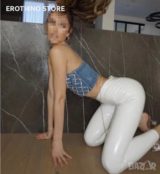 Лачен кожен латексов клин панталон, снимка 1