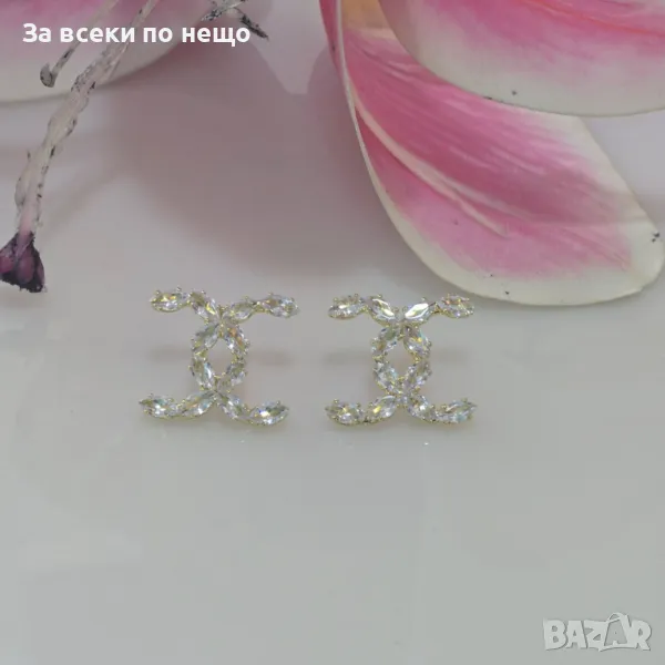 Chanel Дамски Обеци От Медицинска Стомана С Камъни Код VL-65, снимка 1