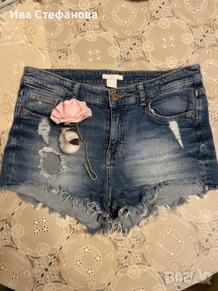 Уникални еластични къси дънкови панталони H&M нови , снимка 1