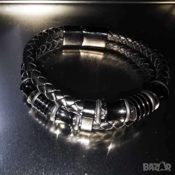 Мъжка кожена гривна, снимка 1