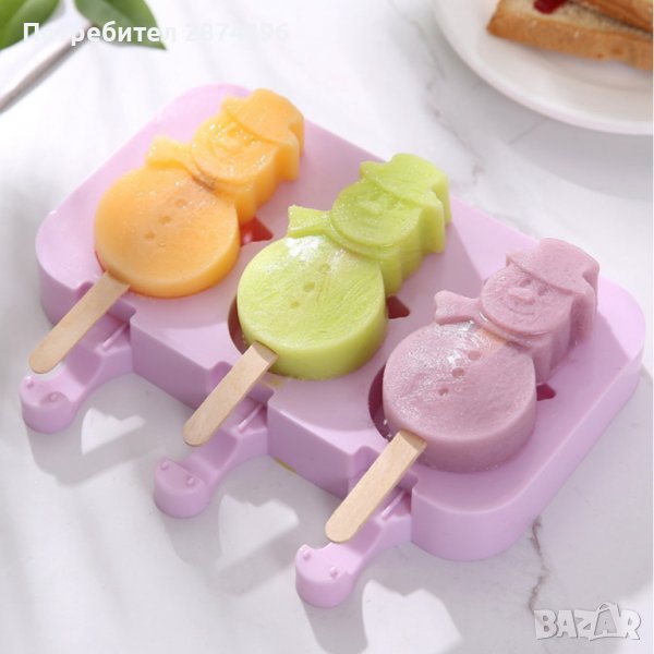 3790 Форма-Снежен човек за сладолед, снимка 1