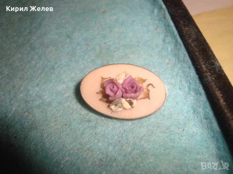 СТАРА БРОШКА - ЦВЕТЯ РЕТРО АРТ ДЕКО СТИЛ БИЖУ РЪЧНА ИЗРАБОТКА МАЙСТОРСКА 11884, снимка 1