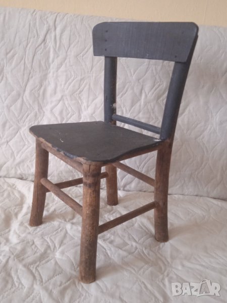 Старо Детско Малко Дървено Столче, снимка 1