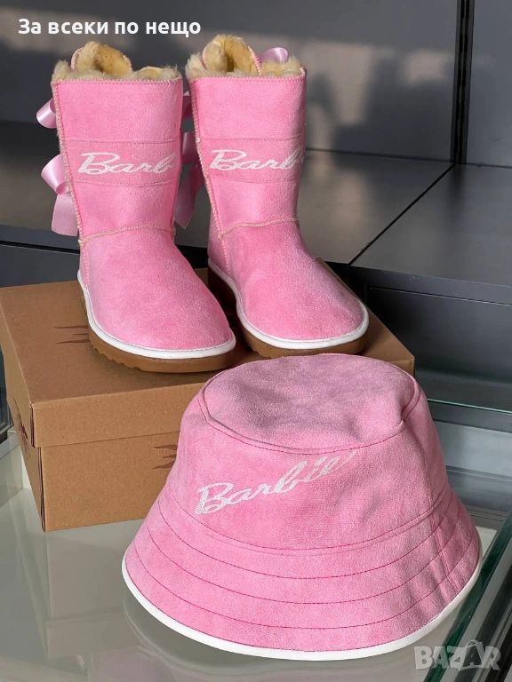 Barbie Дамски Розови Боти 👢👒 Дамска Розова Шапка Барби Код SK552, снимка 1