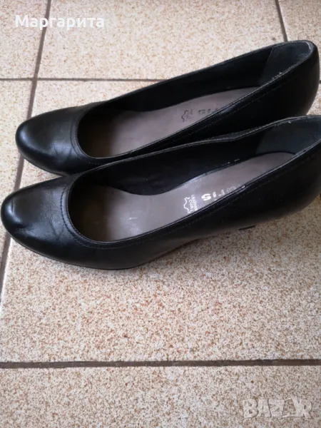 Официални черни обувки Тамарис от естествена кожа номер 40, снимка 1