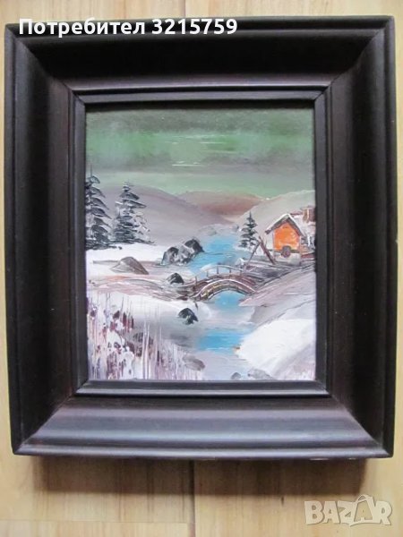 Картина масло, картон, пейзаж 27х24см., снимка 1